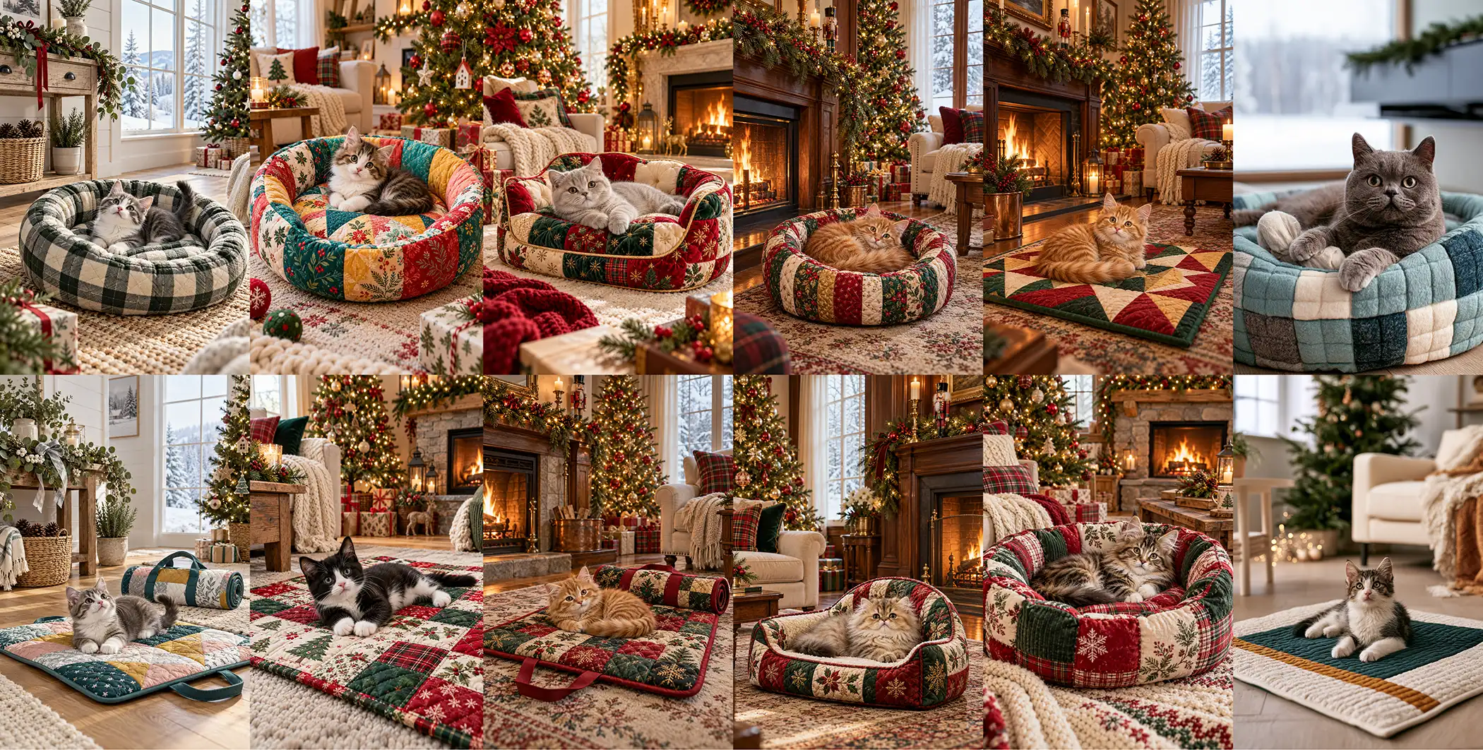 Quilted Cat Bed and Mat