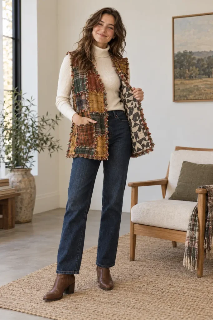Reversible Rag Quilt Vest