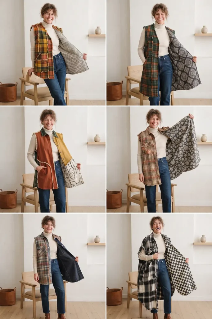 Reversible Rag Quilt Vest