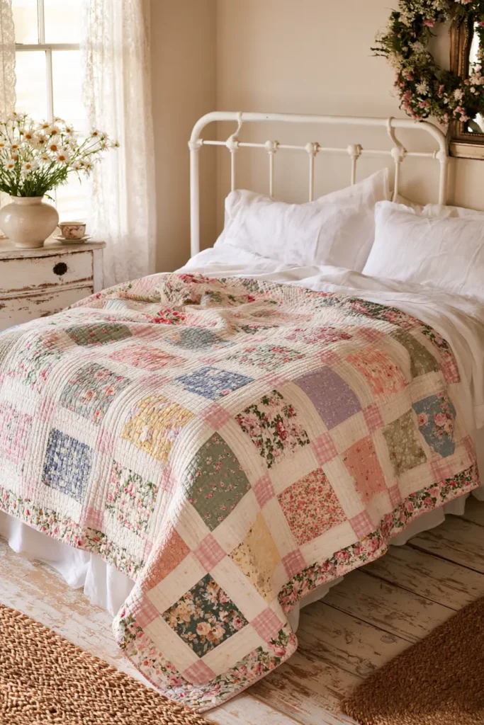 Scrappy Cottage Garden Patchwork Quilt