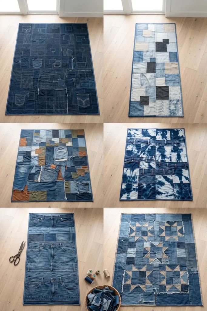 Upcycled Denim Boro Quilt
