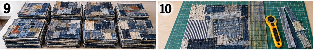 Upcycled Denim Boro Quilt