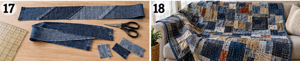 Upcycled Denim Boro Quilt