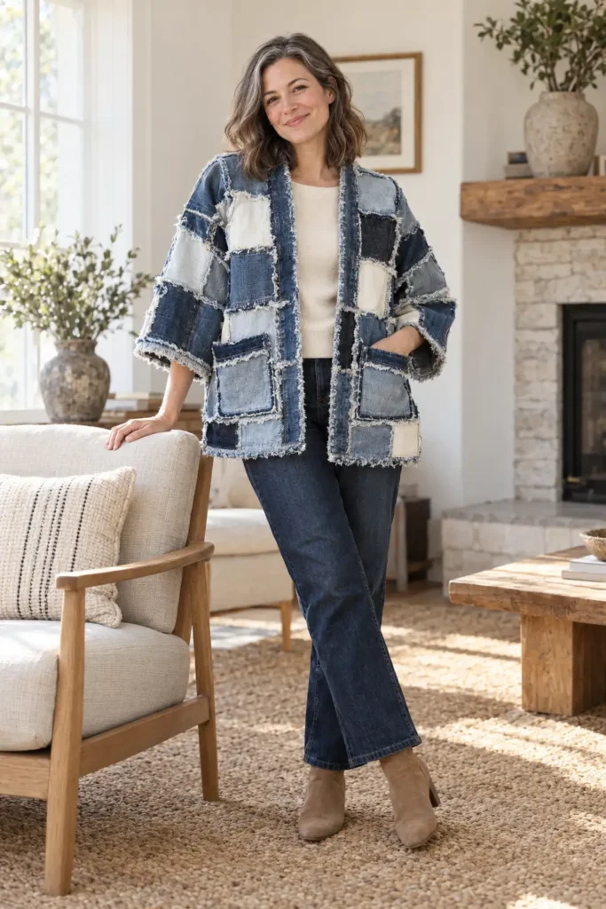 Upcycled Denim Rag Quilt Jacket