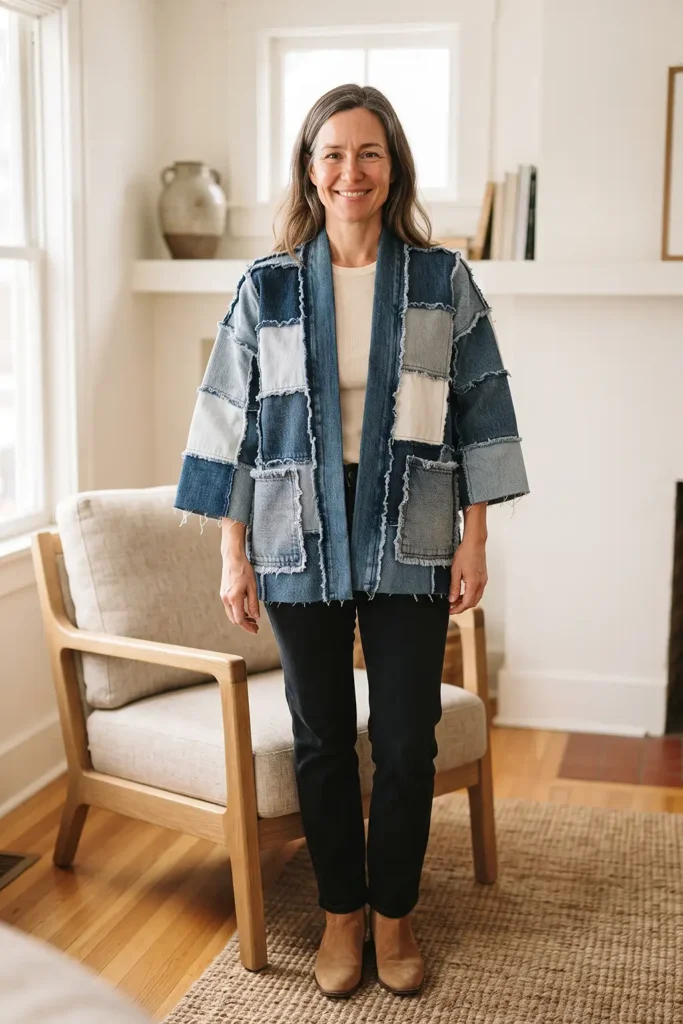 Upcycled Denim Rag Quilt Jacket