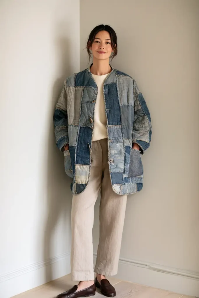 Upcycled Denim Rag Quilt Jacket