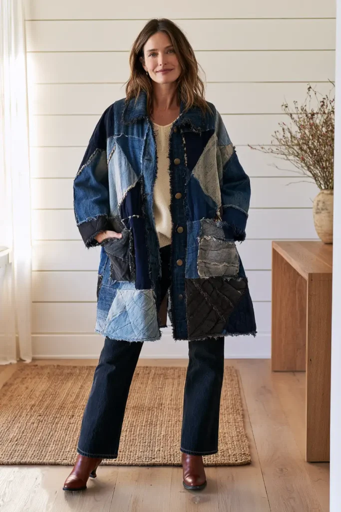Upcycled Denim Rag Quilt Jacket
