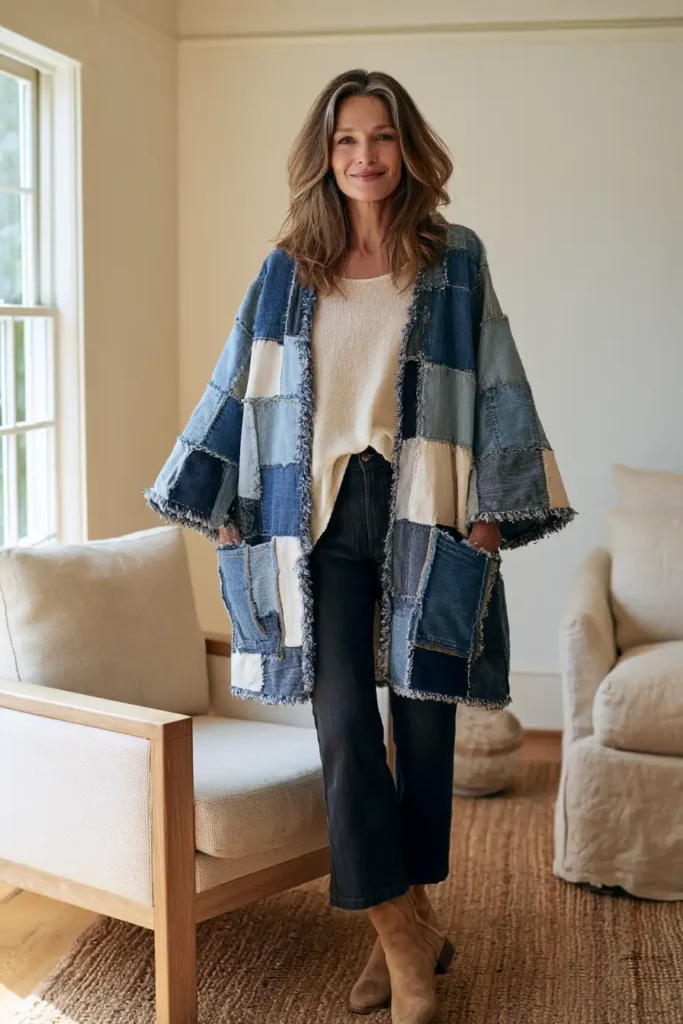 Upcycled Denim Rag Quilt Jacket