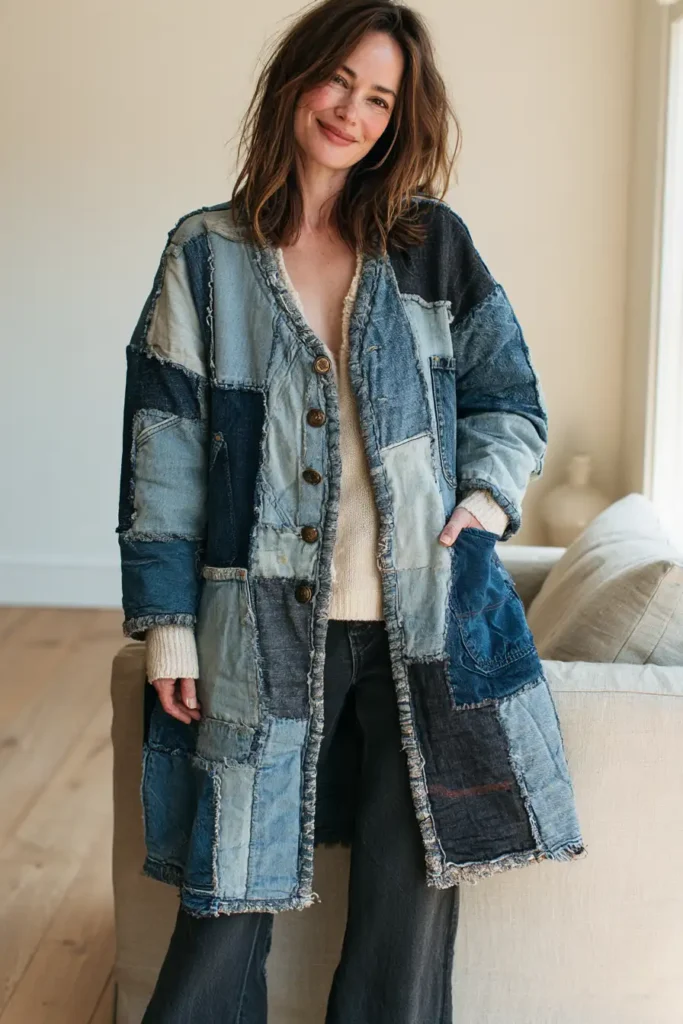 Upcycled Denim Rag Quilt Jacket